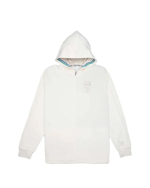 PUMA White Big Sean Velour Logo Detail Hoodie for men