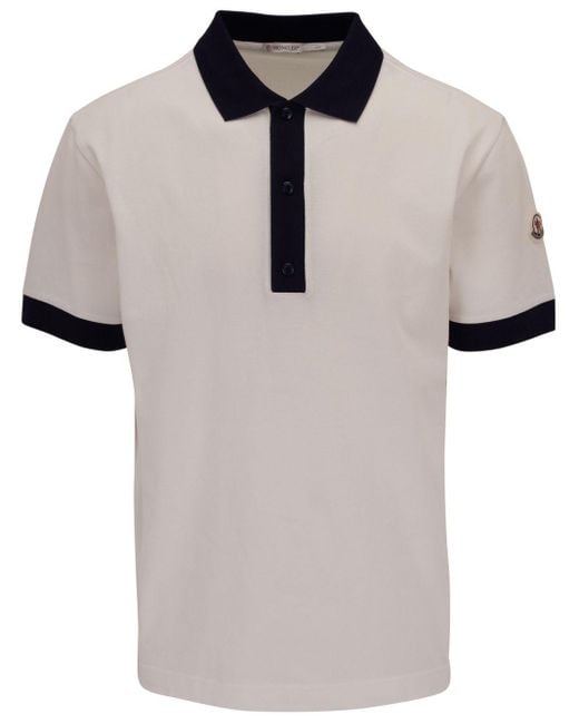Moncler Poloshirt mit Logo-Applikation in White für Herren