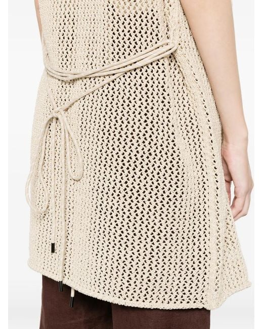 Alpha Studio White Openwork Cardigan