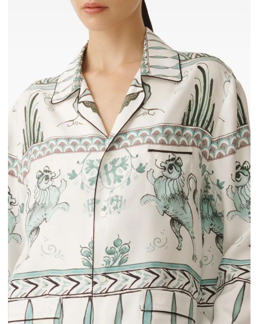 Fabiana Filippi Gray Graphic-Print Shirt