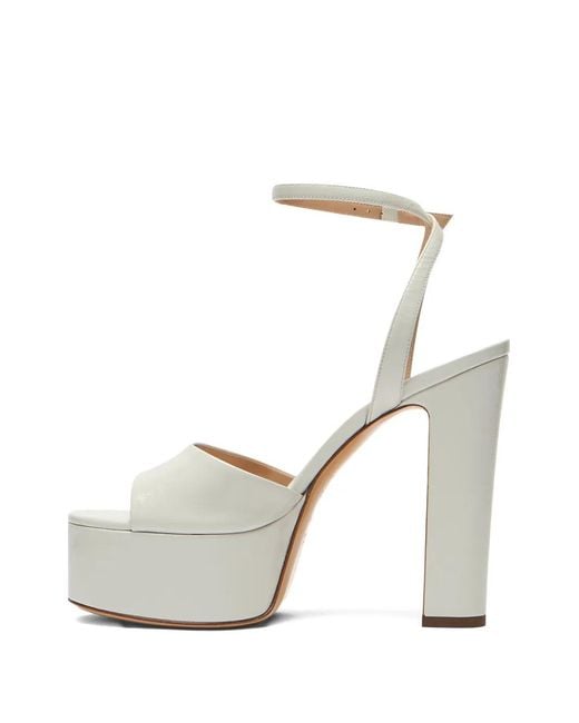 Casadei White Patty Platform Heeled Sandals