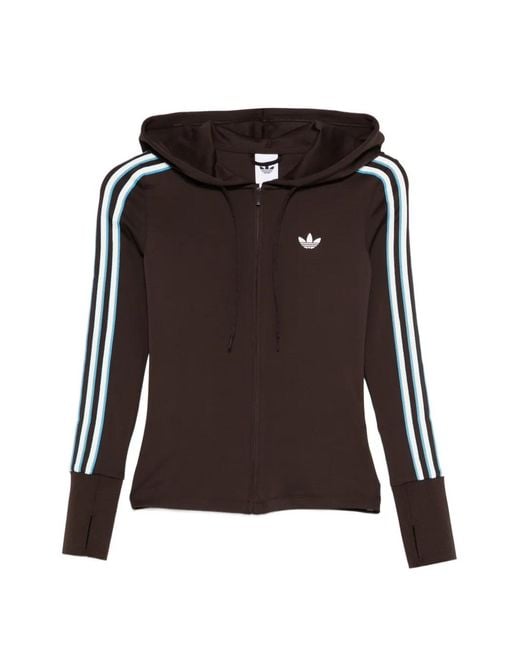Adidas Black Logo Striped Hoodie