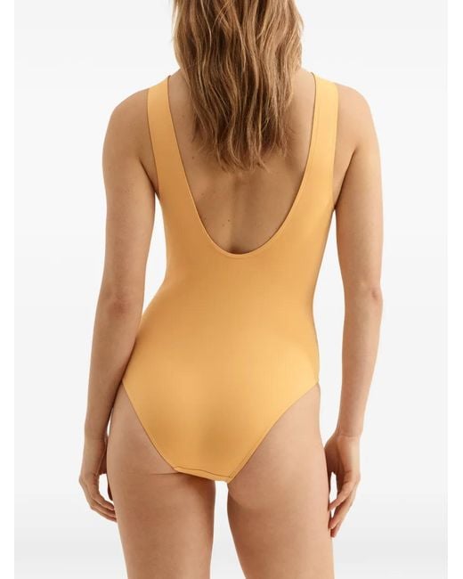Eres Orange Icône V-Neck One-Piece Swimsuit