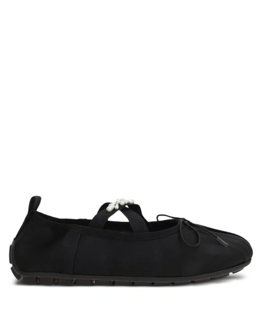Simone Rocha Black Embellished Grip Ballerina Flats