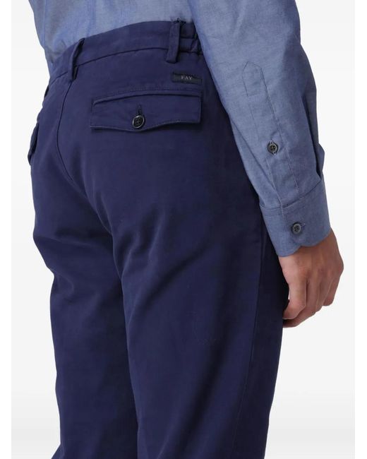Fay Blue Pleated Trousers for men