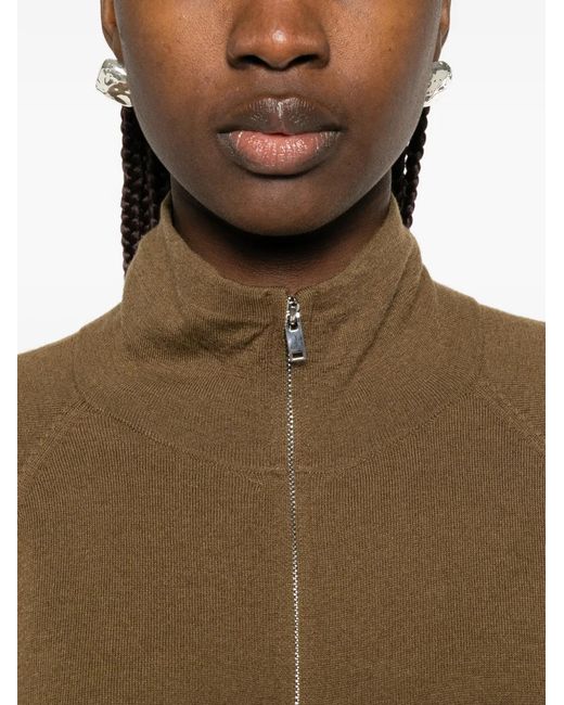Frankie Shop Brown Baxe Zip-Fastening Cardigan