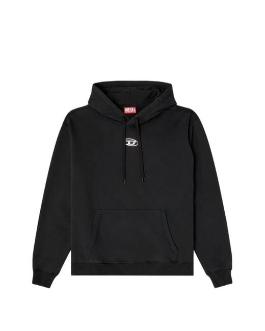 DIESEL Black Norm Logo-Print Hoodie for men