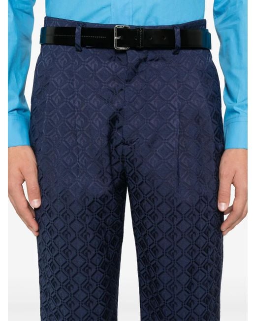 MARINE SERRE Blue Moon Diamond Jacquard Trousers for men
