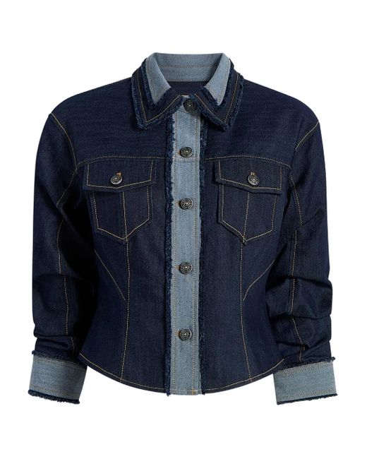 Chaqueta vaquera Canyon Jacke con detalle de flecos Cinq À Sept de color Blue