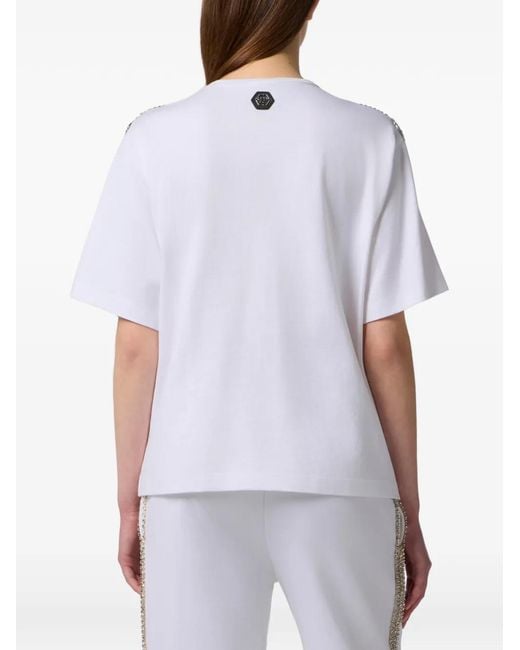 Philipp Plein White V-Neck T-Shirt