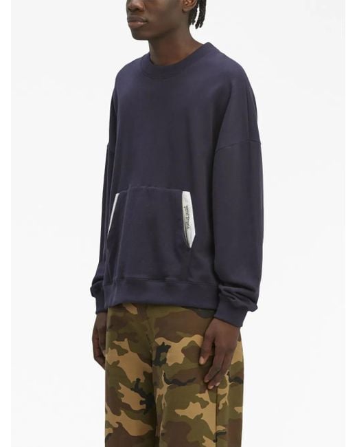 Palm Angels Blue Logo Sweatshirt for men