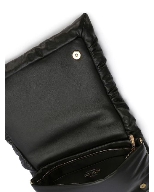 Dolce & Gabbana Black Medium Devotion Soft Clutch