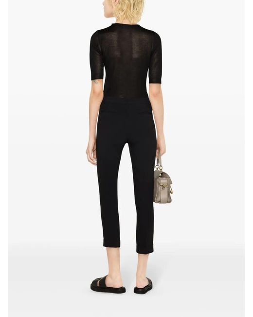 Etro Black High-Waist Cropped Trousers