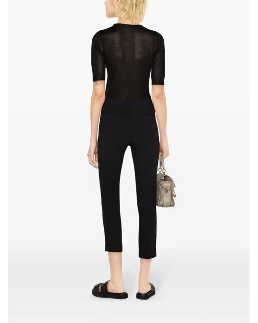 Fabiana Filippi Black Short-Sleeve Fine-Knit Sweater