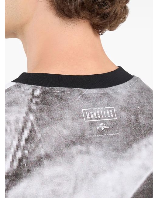 Gcds White Dracula Graphic Crew-Neck Long-Sleeve T-Shirt for men