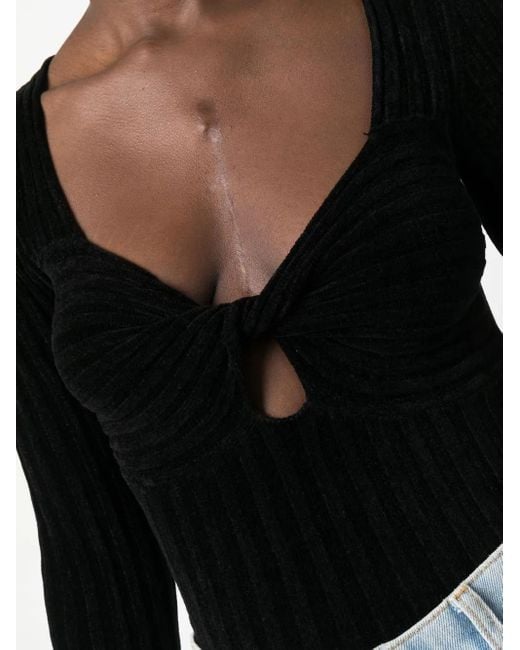 Top Con Frontal Retorcido MSGM de color Black