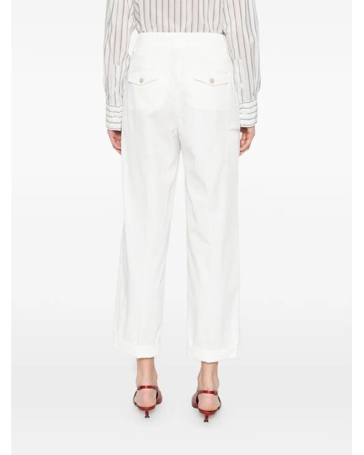 Peserico White Pleated Trousers