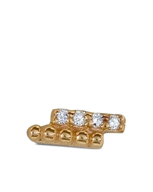 Anzie Metallic 14K Diamond Bar Dew Drop Earrings