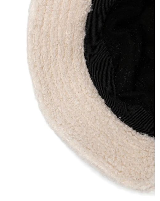 Moschino White Texture Logo-Patch Hat