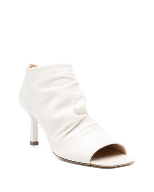 The Seller White Open-Toe Heeled Ankle Boots