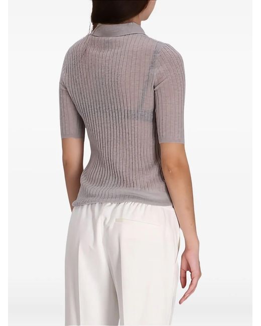 Boss Pink Ribbed Button Polo Top