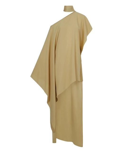 Taller Marmo Metallic California Kaftan One-Shoulder Dress