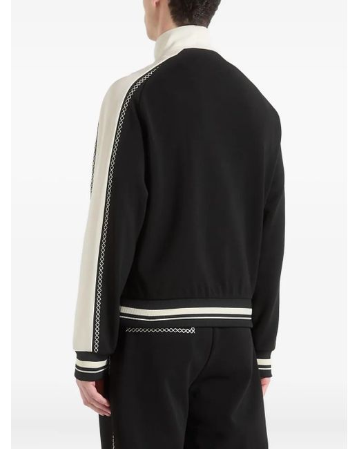 Manière De Voir Black Tristan Contrast Whipstitch Raglan Track Jacket for men