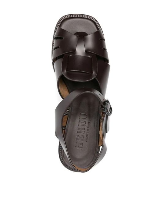 Hereu Black Ancora Leather Sandals