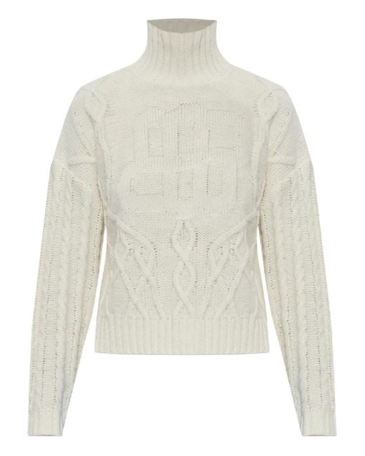 Munthe ケーブルニット タートルネックセーター White