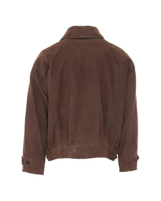Auralee Brown Veste En Daim À Boutonnière for men