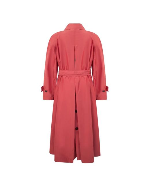Moorer Red Belted Button-Down Coat