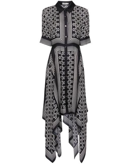 Jonathan Simkhai Gray Abrielle Geometric-print Midi Dress