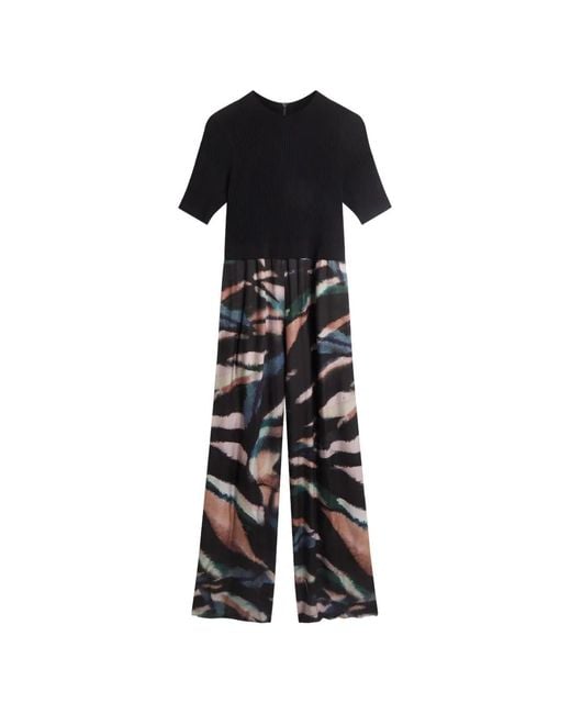 Ted Baker Black Georie Knit-Bodice Jumpsuit
