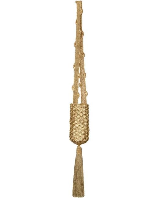 Johanna Ortiz Metallic Fate's Bouquet Tassel Mini Bag