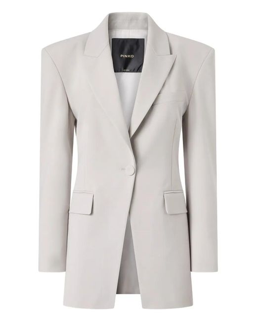 Pinko Gray Padded Button Jacket