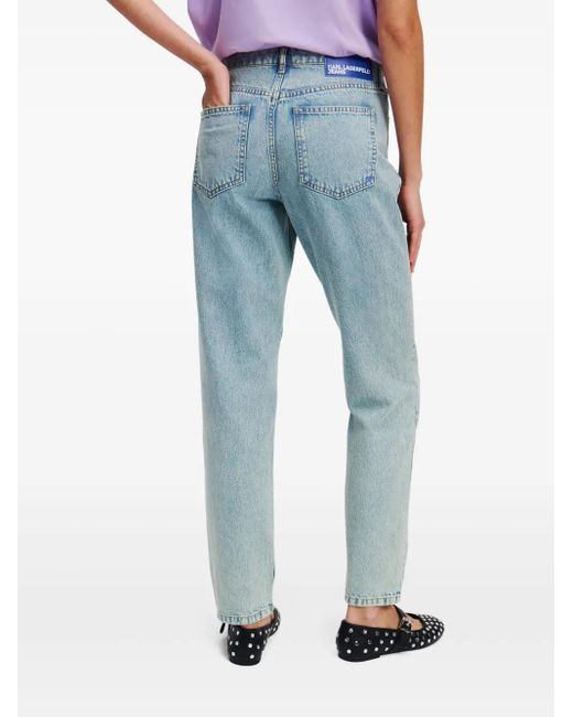 Karl Lagerfeld Blue Logo-Patch Jeans