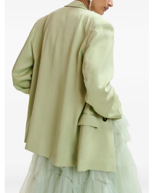 Essentiel Antwerp Green Double-Breasted Blazer