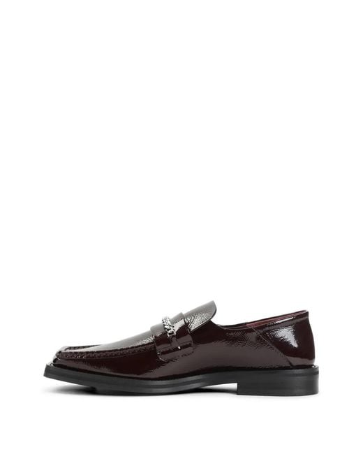 Martine Rose White Chain-Link Patent-Leather Loafers for men