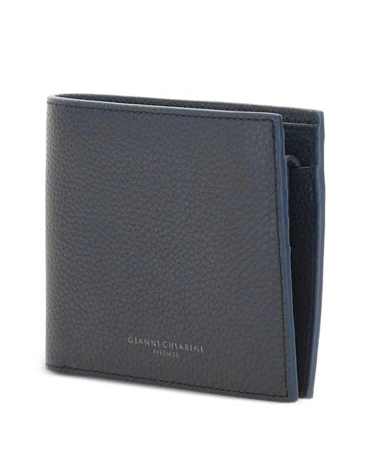 Gianni Chiarini Blue Logo-Stamp Leather Wallet for men