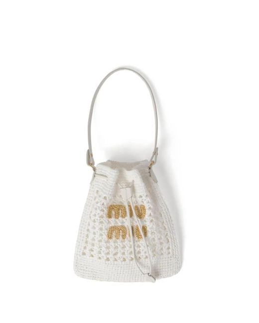 Miu Miu White Contenitori Crochet Rete