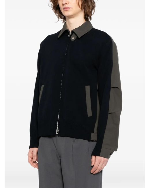 Sacai Weathercloth X Knit Blouson in Black for Men | Lyst