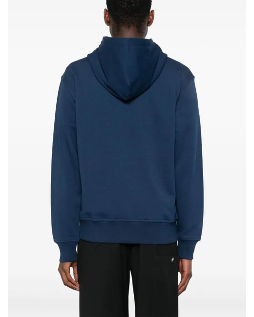 Versace Jeans Couture Blue Logo-Embroidered Hoodie for men