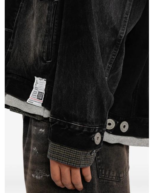 Maison Mihara Yasuhiro Black Triple Layered Denim Jacket for men