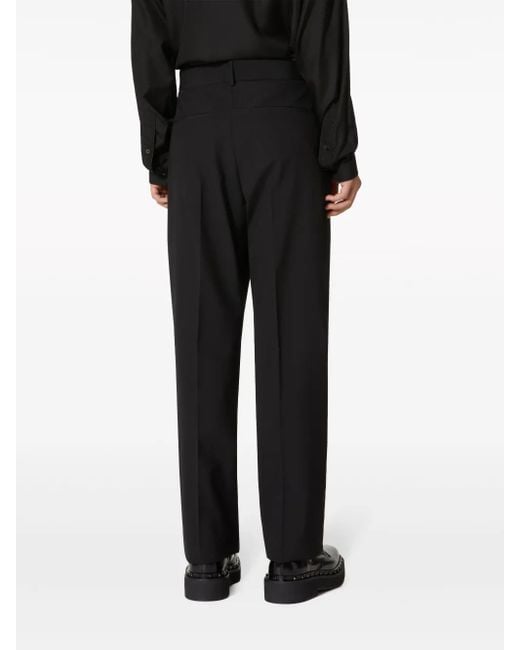 Valentino Garavani Black Tailored Wool Trousers for men