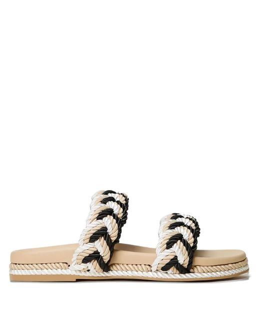 Twinset Natural Braided Double-Band Sandals