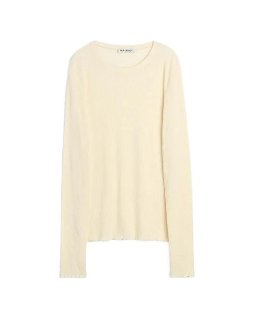 Our Legacy White Elongated Longsleeve Sweater for men