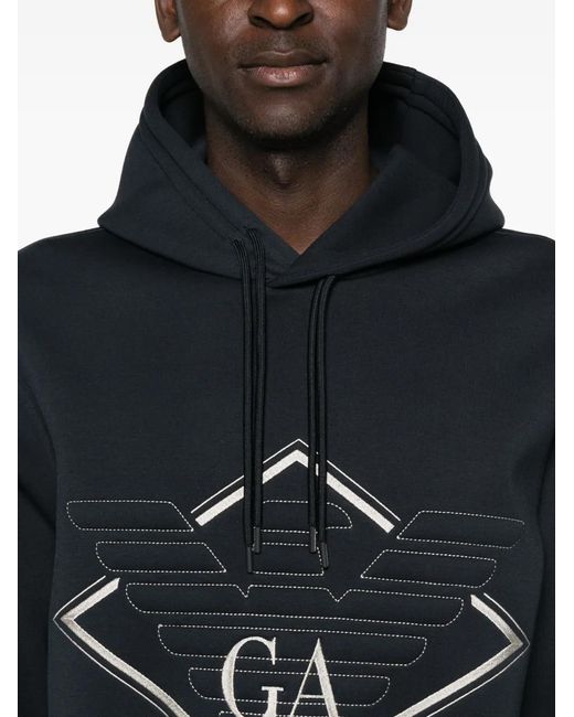 Emporio Armani Blue Sweatshirt With Embroidered Logo for men