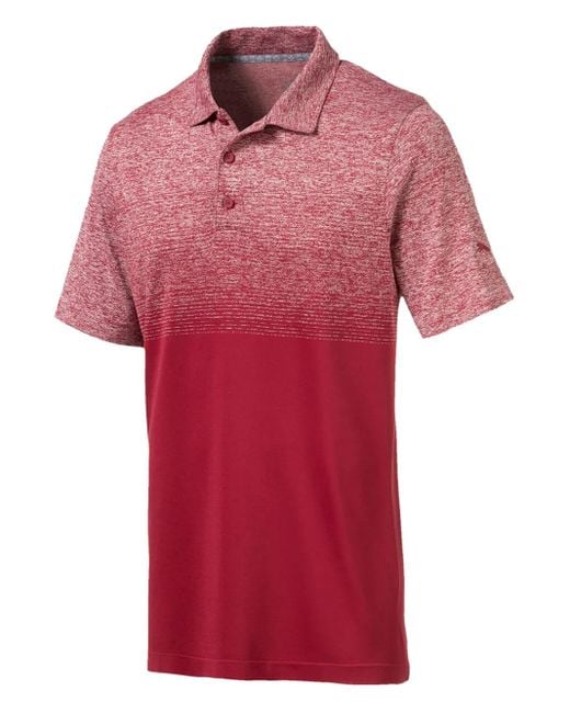 PUMA Red Evoknit Ombre Polo Shirt for men