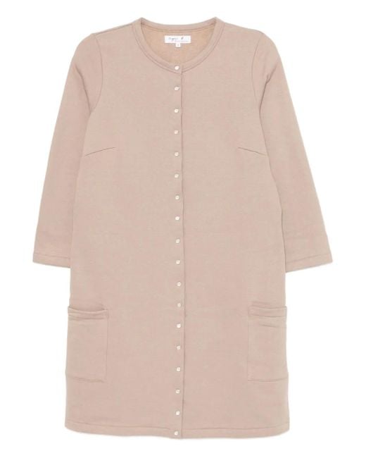 Agnes B. Natural Snap-Button Cotton Dress