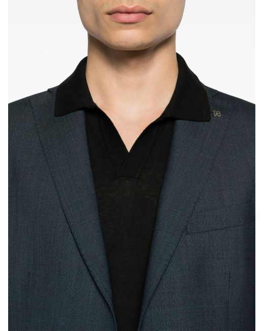 Tagliatore Polo-Pullover aus Seide in Black für Herren